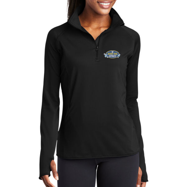 The Auto Spa Express Embroidered  - Ladies Sport Wick ® Stretch 1/4 Zip Pullover Thumbnail