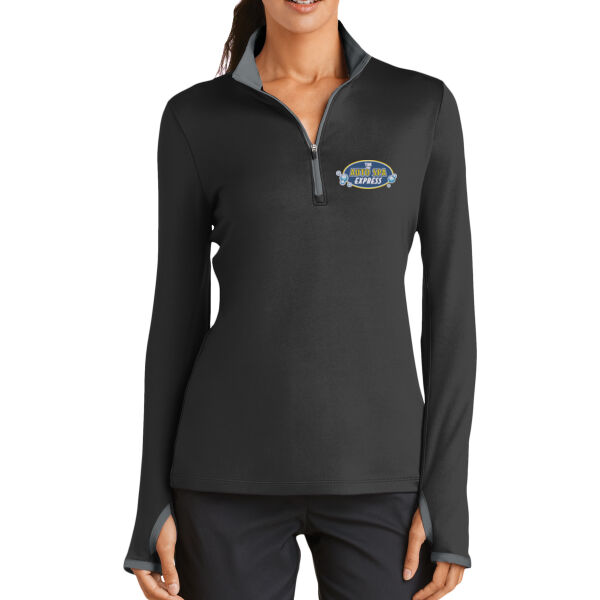 The Auto Spa Express Embroidered  - Ladies Dri FIT Stretch 1/2 Zip Cover Up Thumbnail