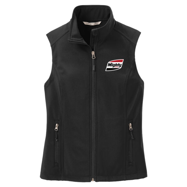 Printed Mighty Auto Parts - Ladies Core Soft Shell Vest Thumbnail