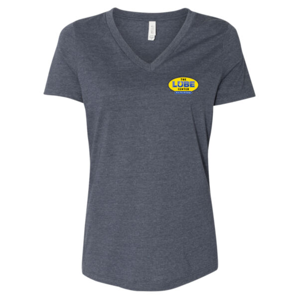 Printed The Lube Center Logo - Women's Relaxed Heather CVC V-Neck Tee Thumbnail