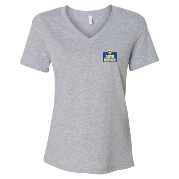 Printed The Auto Repair - Women's Relaxed Heather CVC V-Neck Tee Thumbnail