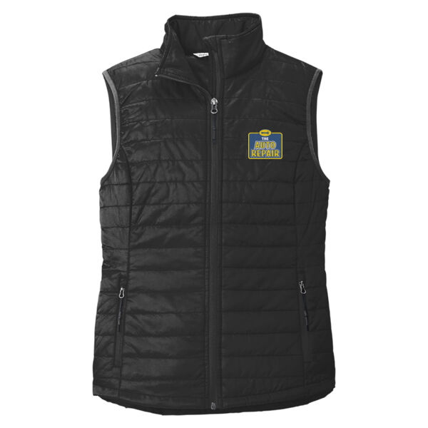The Auto Repair Embroidered - Women's Packable Puffy Vest Thumbnail