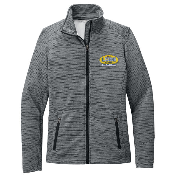 Embroidered The Lube Center - Women's Digi Stripe Fleece Jacket Thumbnail