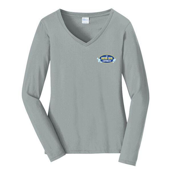 Printed The Auto Spa Express - Ladies Long Sleeve Fan Favorite V Neck Tee Thumbnail