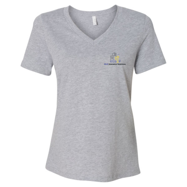 WLR Insurance Solutions Printed - Women's Relaxed Heather CVC V-Neck Tee Thumbnail